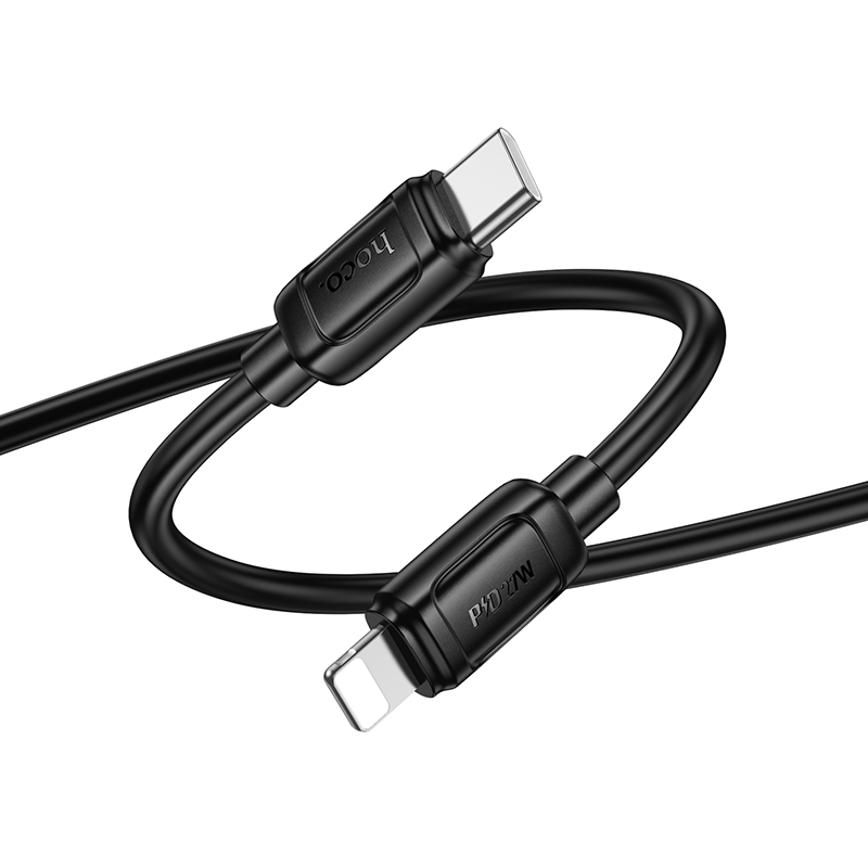Кабель USB-C Hoco X115 27W PD Type-C/Lightning черный 1м