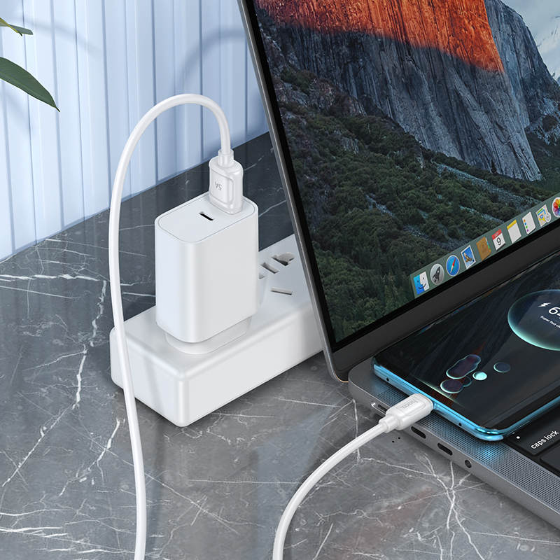 Кабель USB Hoco X115 100W 5A Type-c белый 1м