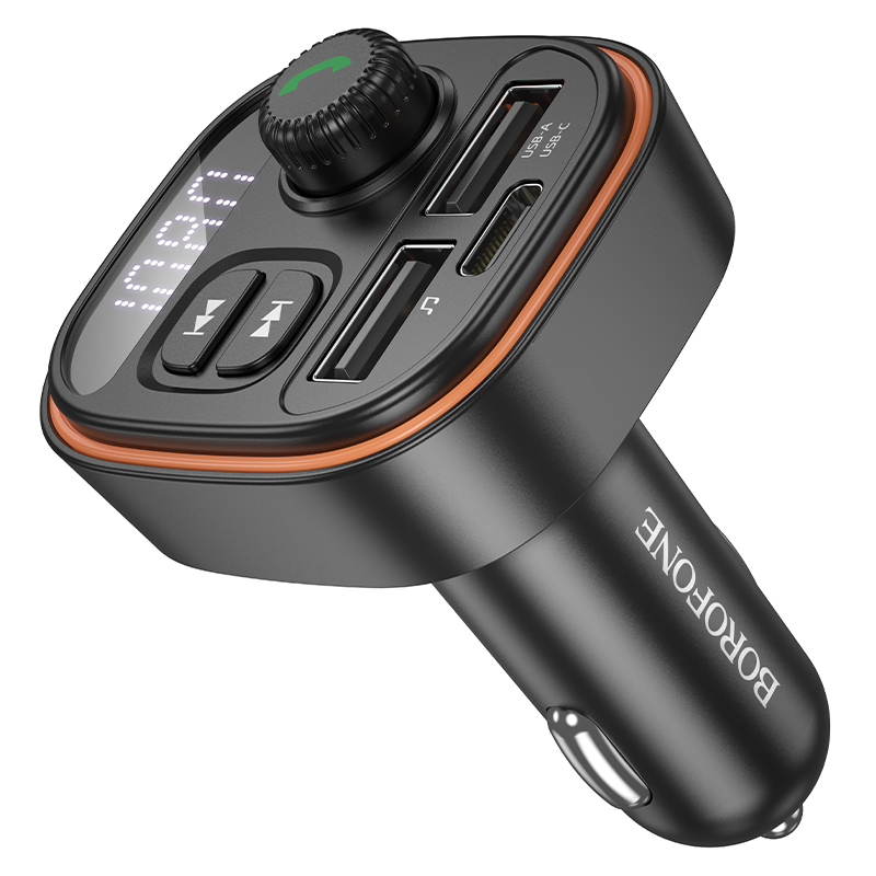 FM модулятор (трансмиттер) Borofone BC59 bluetooth, 2,4A (1C2A), цвет черный