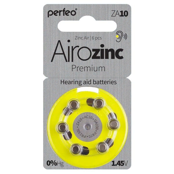 Батарейка Perfeo ZA10/6BL Airozinc Premium (6)