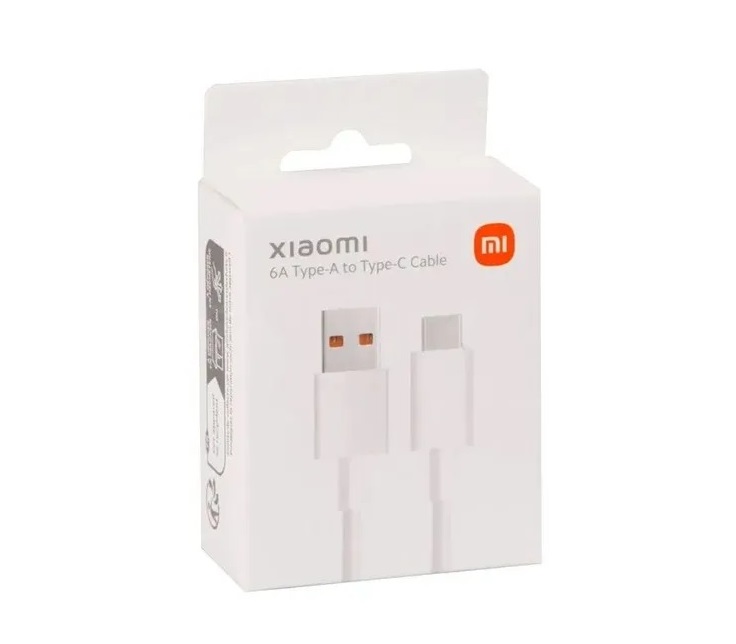 Кабель USB Xiaomi 120W 6A Type-c белый 1м
