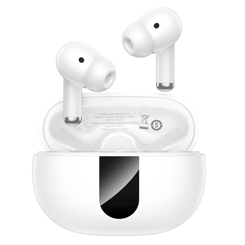 Наушники Bluetooth Hoco EQ26 (ANC+ENC), в кейсе, сенсорные, цвет белый