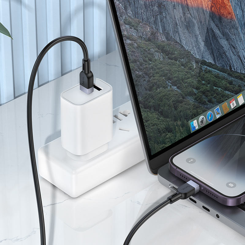 Кабель USB-C Hoco X109 Apple PD черный 1м