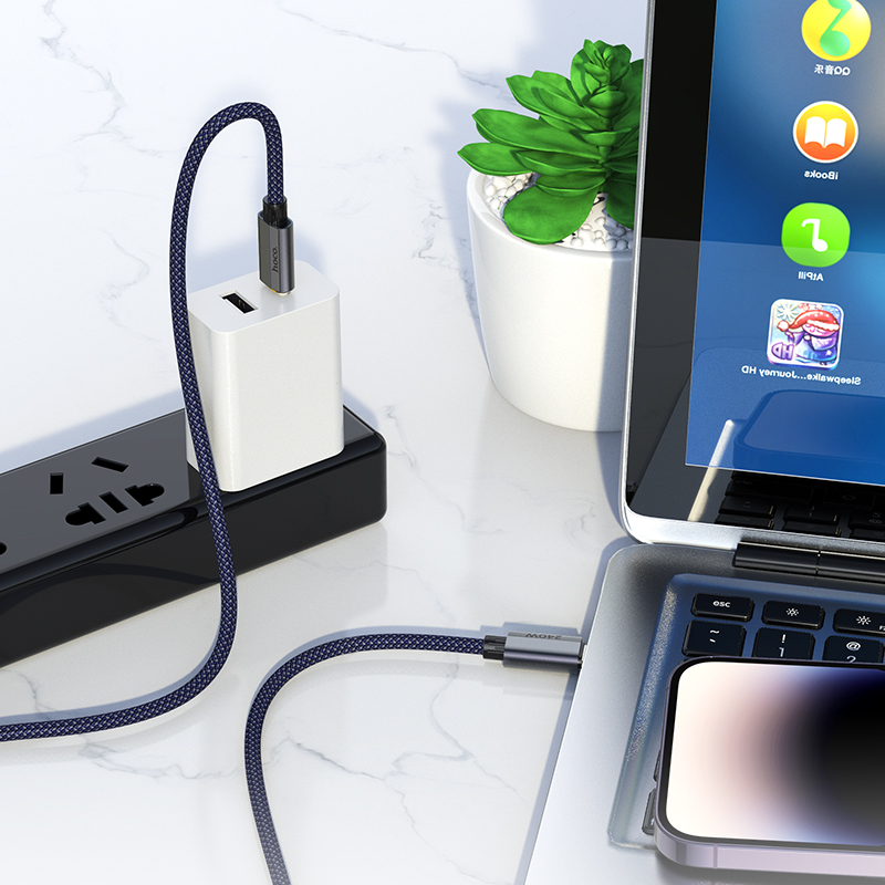 Кабель USB-C Hoco U134 240W Type-C/Type-C, синий 1.8м