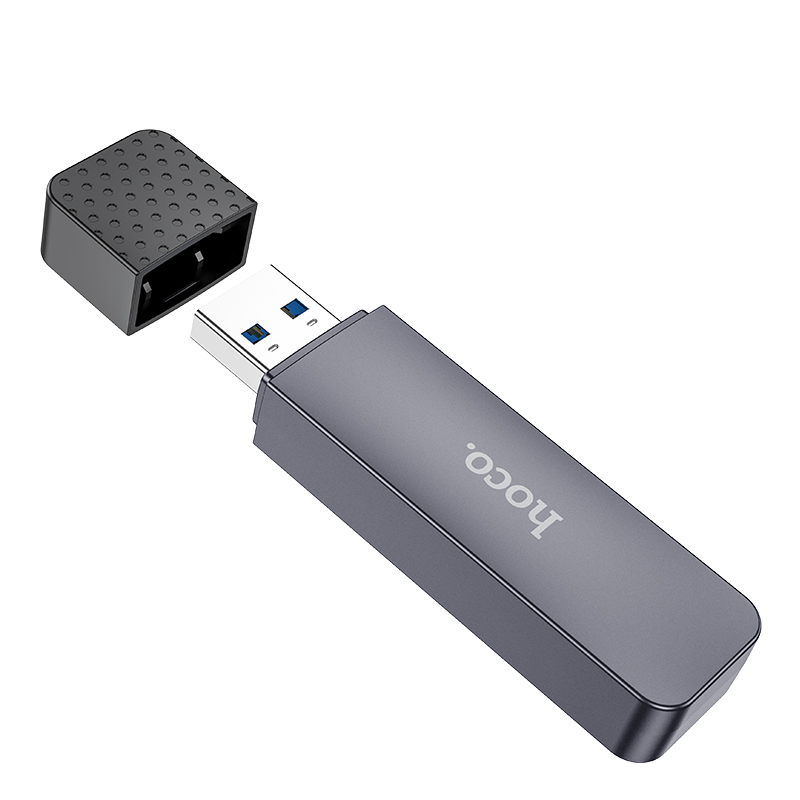 КартРидер Hoco HB45 2в1 (Micro SD/SD) USB 2.0 металлик