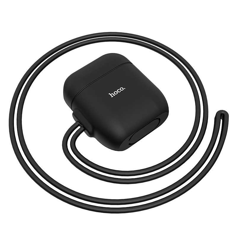 Чехол Hoco WB12 для AirPods 1/2, силиконовый, черный