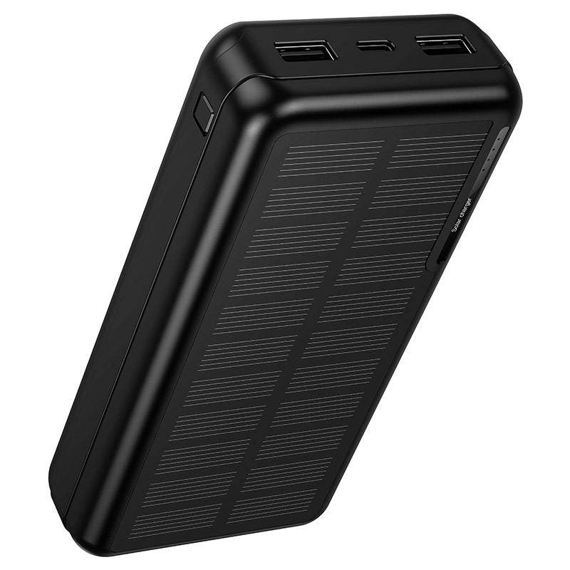 Внешний аккумулятор Hoco J176A, 20000mAh, солнечная батарея, черный