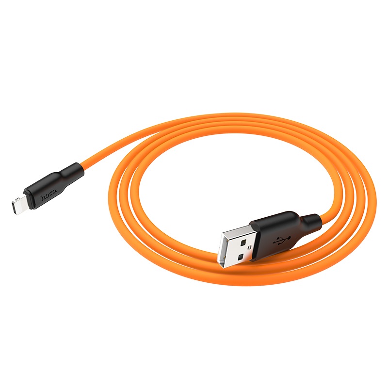 Кабель USB Hoco X21 PLUS Apple силиконовый черно-белый 1м 