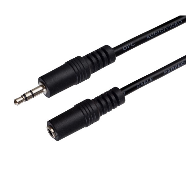 Кабель PERFEO  Jack 3.5 мм вилка - Jack 3.5 мм розетка, длина 5 м. (J2203)