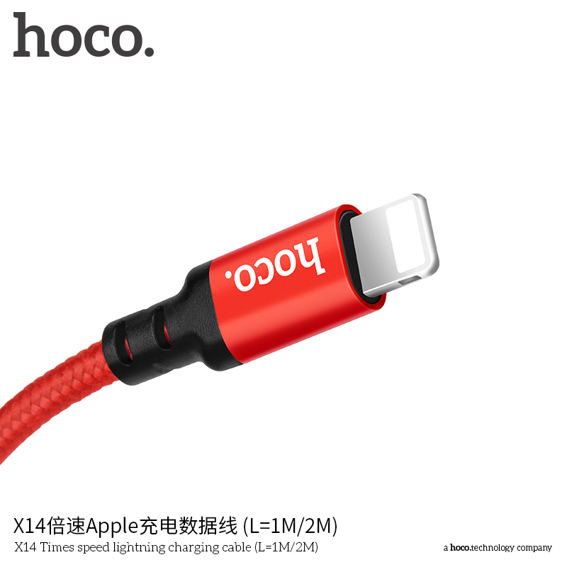 Кабель USB Hoco X14 Apple черный 1м