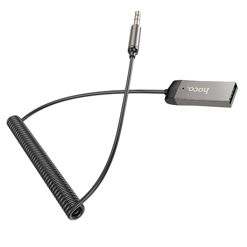 Ресивер-AUX проигрыватель Bluetooth V5.3 Hoco E78 (AUX 3.5-USB) с микрофоном, черный