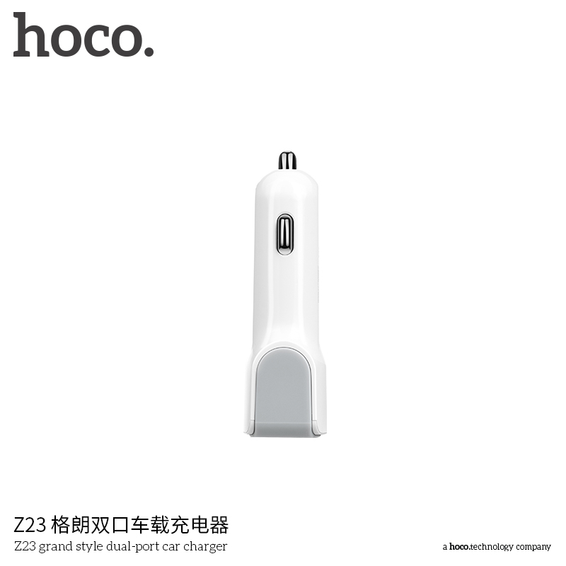 АЗУ Hoco Z23, 2,4А 2USB, цвет белый 