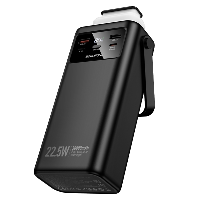 Внешний аккумулятор Borofone BJ65, 30000mAh (PD20W,QC22.5W) встроен. кабель Micro/Apple/Type-c/USB