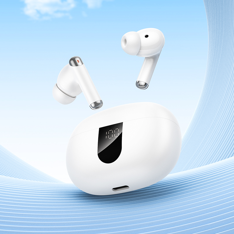Наушники Bluetooth Hoco EQ26 (ANC+ENC), в кейсе, сенсорные, цвет белый