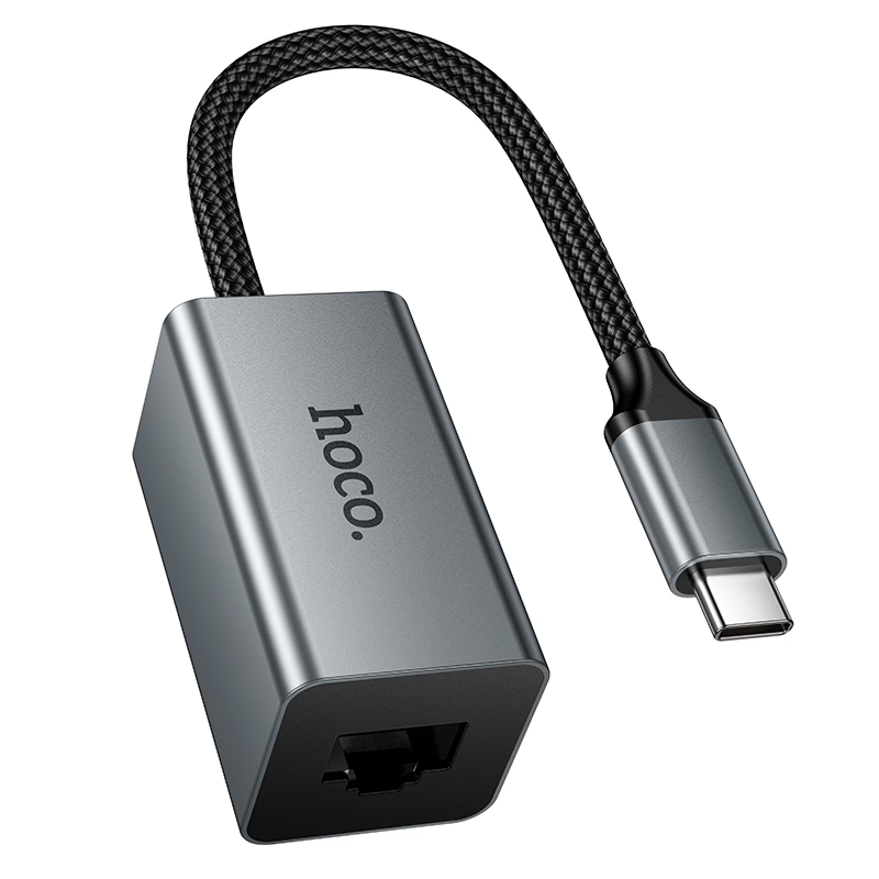 Адаптер Hoco UA48 Type-C  ethernet  (1000 Mbps) металлик