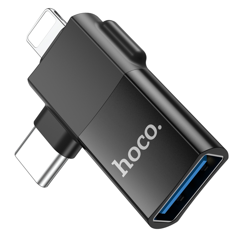 Адаптер Hoco UA17 (iP/Type-C male to USB female)