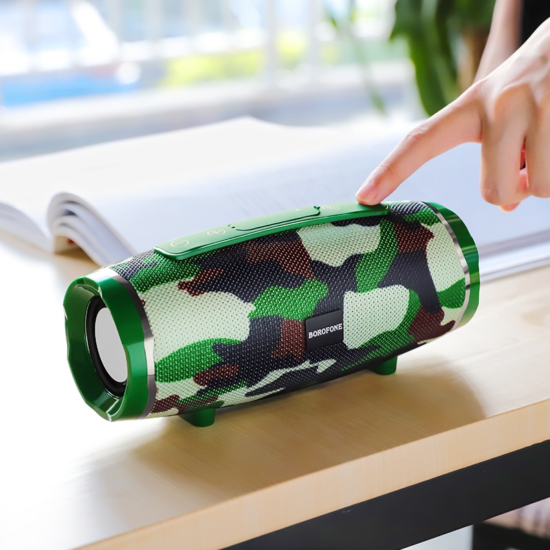Колонка беспроводная BOROFONE BR3,(FM/TF/USB) цвет камуфляж зеленый