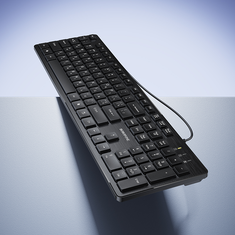 Клавиатура BOROFONE BG221, проводная USB, цвет черный