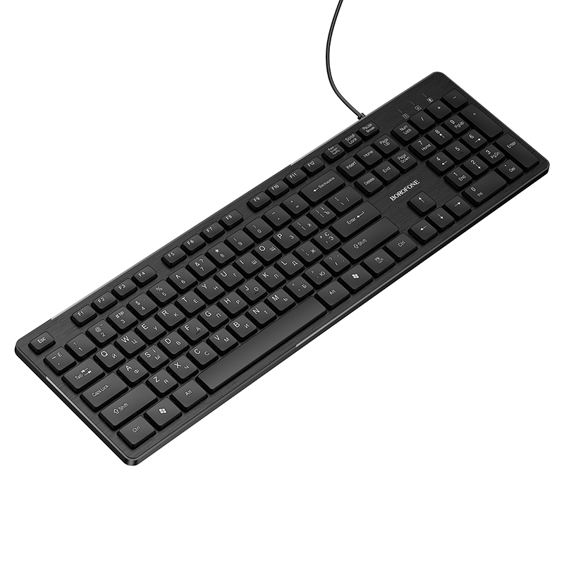 Клавиатура BOROFONE BG221, проводная USB, цвет черный