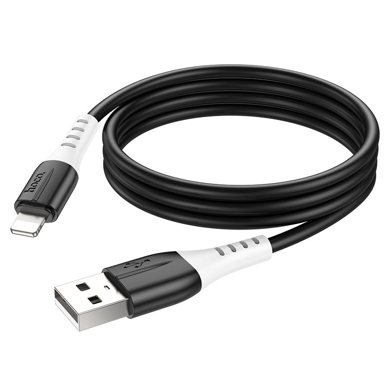 Кабель USB Hoco X82 Apple силиконовый черный 1м