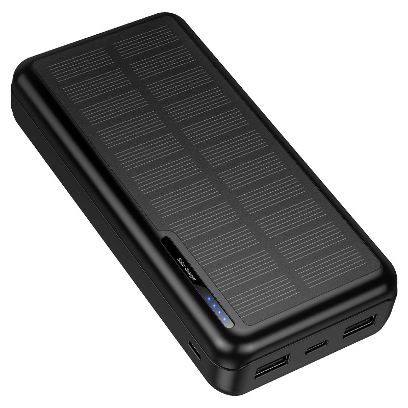 Внешний аккумулятор Hoco J176A, 20000mAh, солнечная батарея, черный