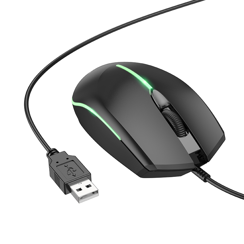 Мышь BOROFONE BG10 проводная, USB, чёрный