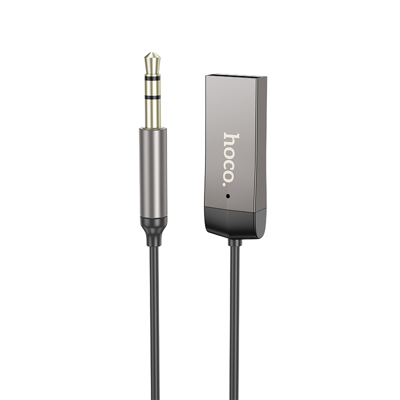 Ресивер-AUX проигрыватель Bluetooth V5.3 Hoco E78 (AUX 3.5-USB) с микрофоном, черный