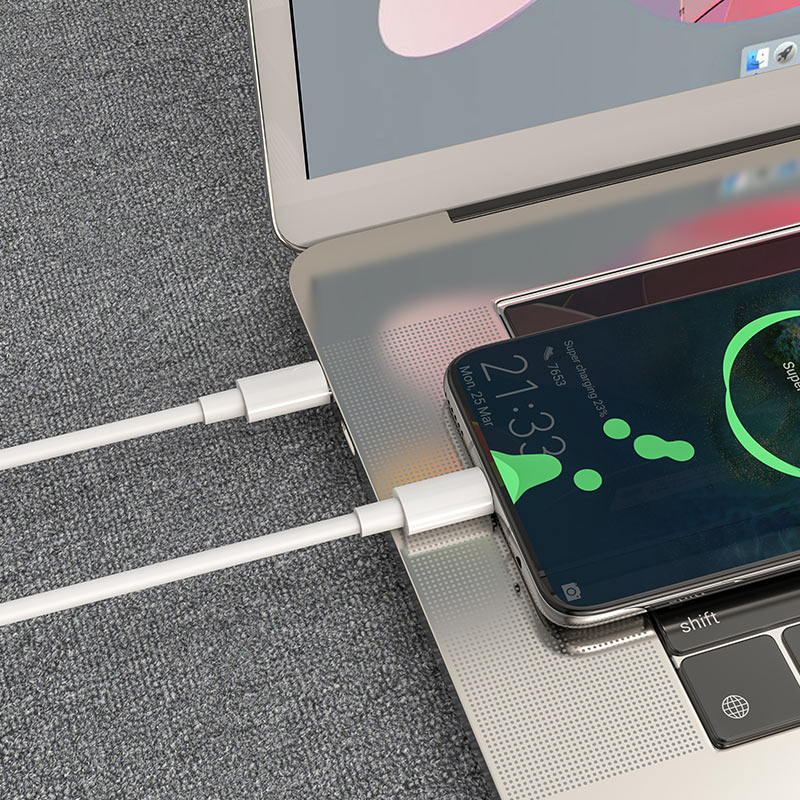 Кабель USB-C Hoco X51 Type-C/Type-C, 5A, 100W, белый 2м