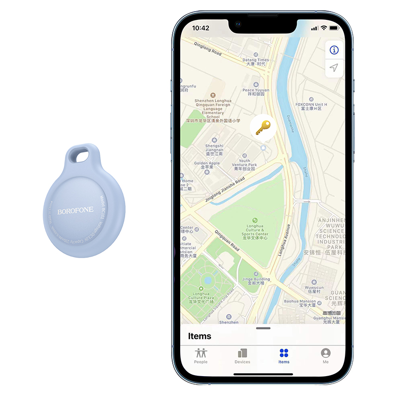 GPS-Трекер BOROFONE BC101 Exquisite для iPhone, голубой