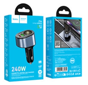 АЗУ Hoco Z56 PD35W, быстрая зарядка (PD35W+QC3.0), USB-C+USB+гнездо, цвет черный