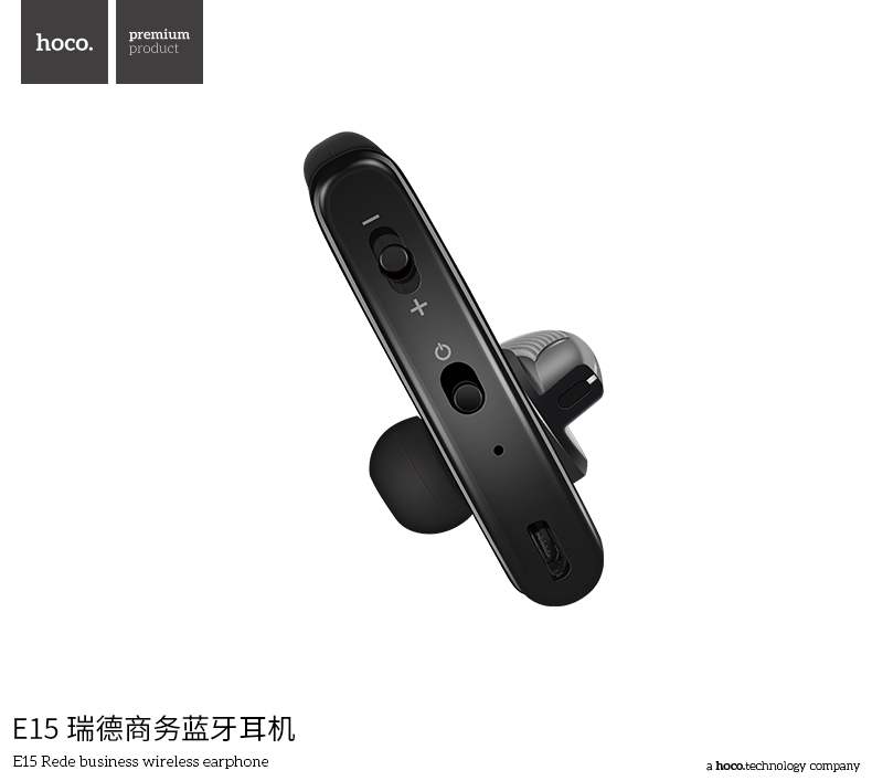 Гарнитура Bluetooth Hoco E15, цвет черный