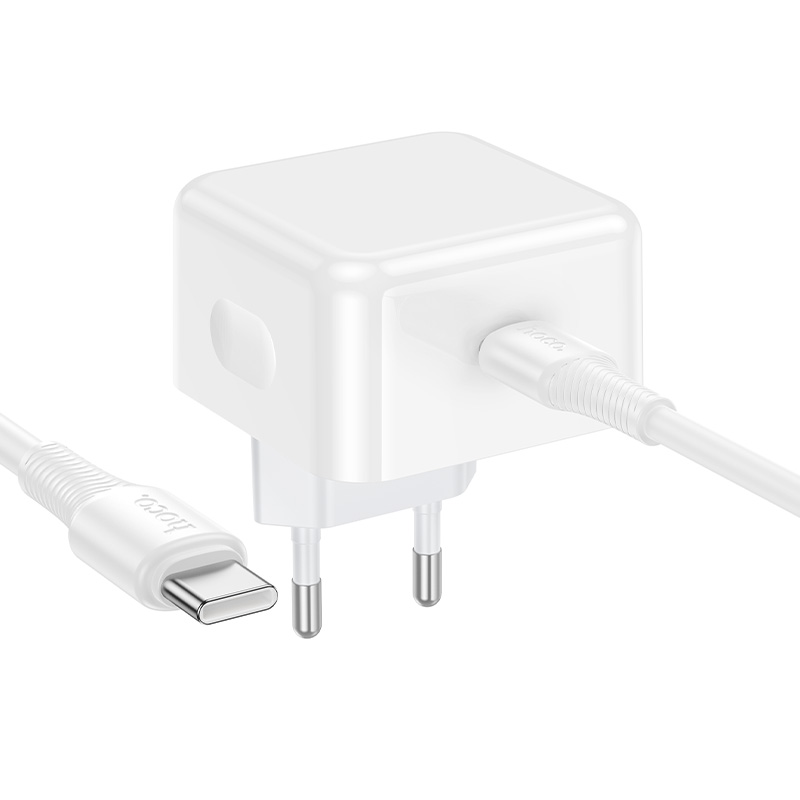Сетевое зарядное устройство Hoco C161A, 40W + кабель Type-C/Type-C, цвет белый