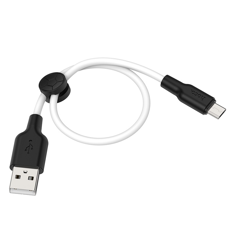 Кабель USB Hoco X21 PLUS Micro силиконовый черно-белый 0,25м 