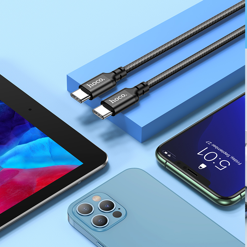 Кабель USB-C Hoco X14 60W Type-C/Type-C 1м черный