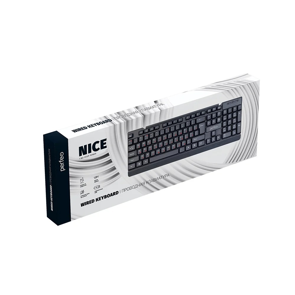 Клавиатура Perfeo "NICE" Multimedia, USB, чёрн