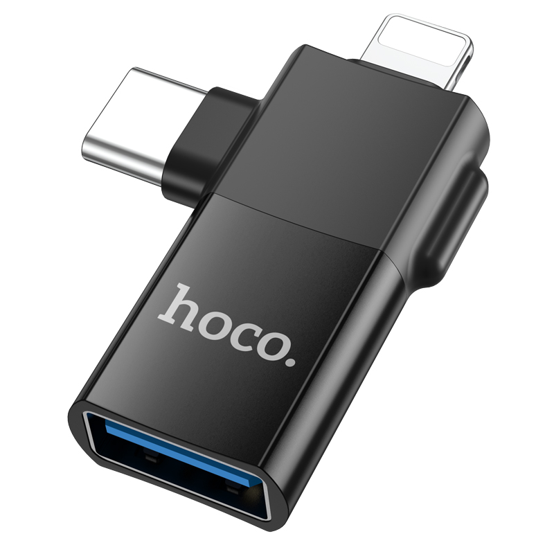 Адаптер Hoco UA17 (iP/Type-C male to USB female)