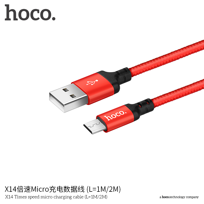 Кабель USB Hoco X14 Micro черный 2м