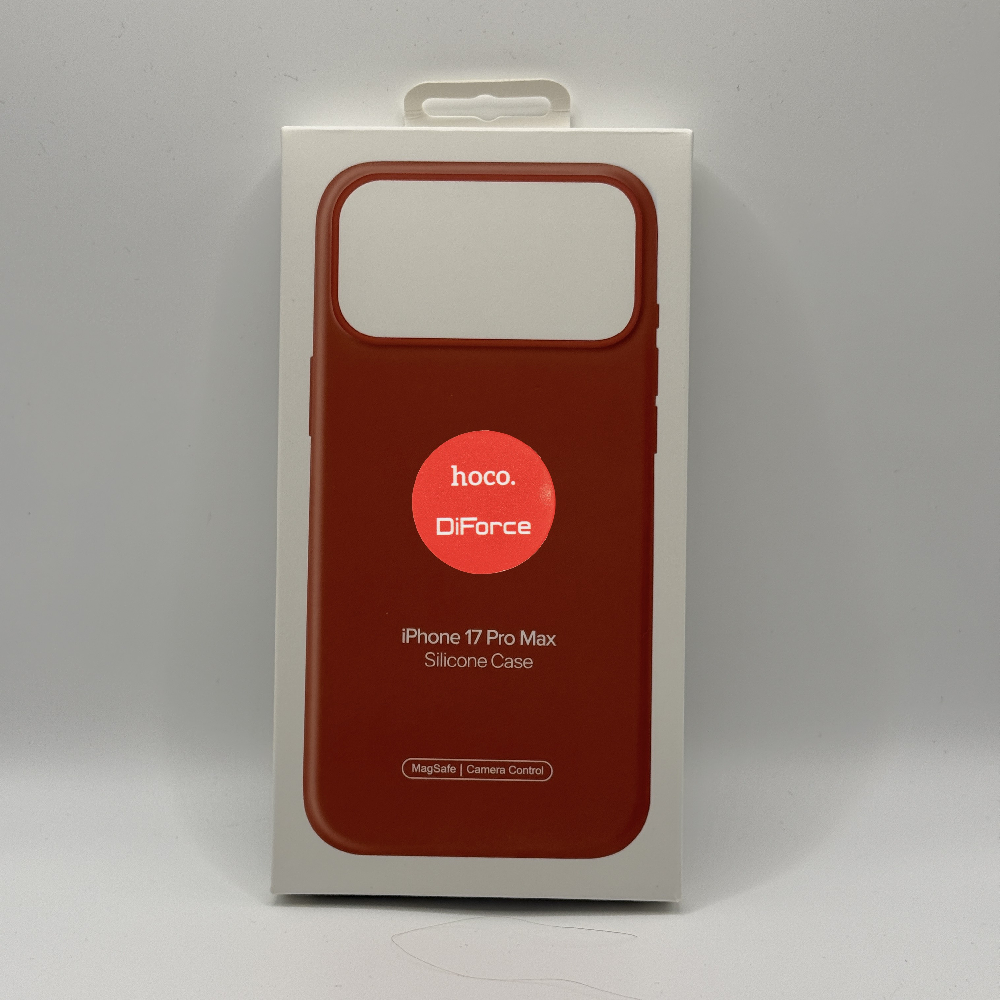 Чехол для iPhone 17 Pro Max Silicone Case, Magsafe, темно-оранжевый