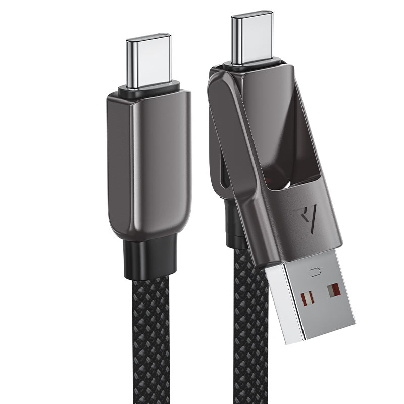 Кабель USB ACEFAST C13-04 2в1 USB-A/USB-C - Type-C черный 1м