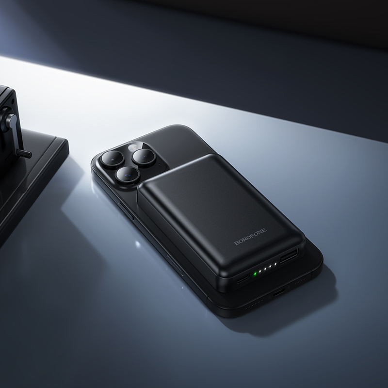Внешний аккумулятор BOROFONE BJ82 беспроводная зарядка (magsafe) 5000mAh, черный