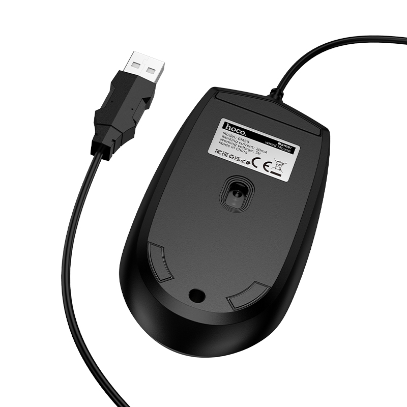 Мышь Hoco GM50, проводная USB, цвет черный
