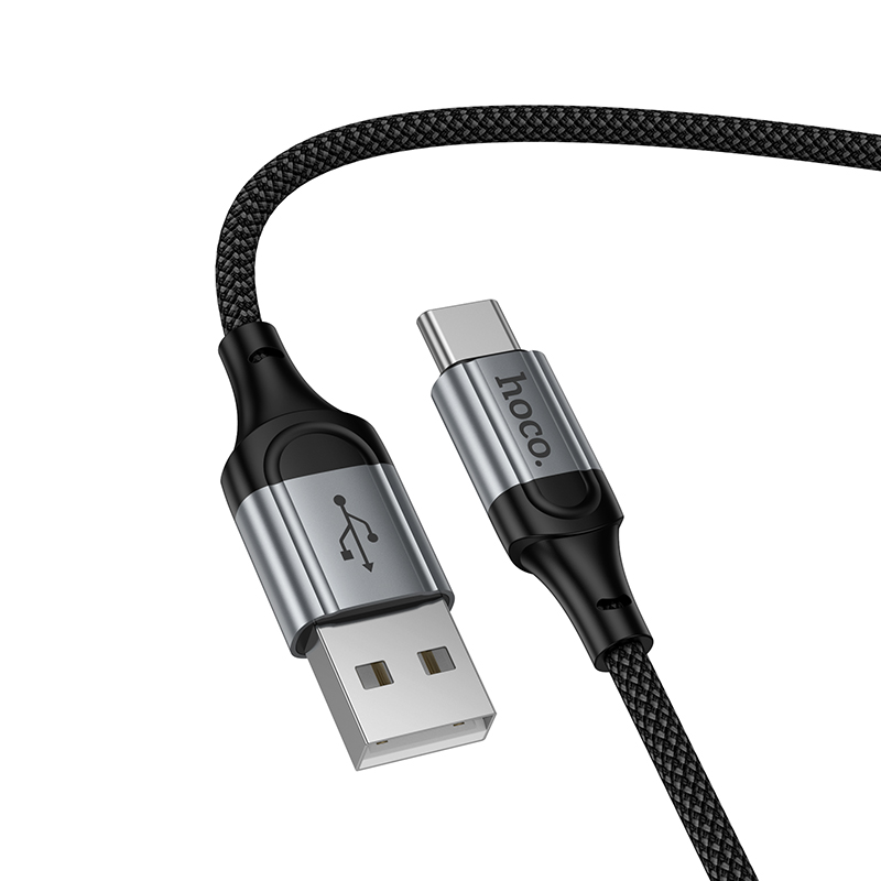 Кабель USB Hoco X121 Type-C тканевый черный 1м