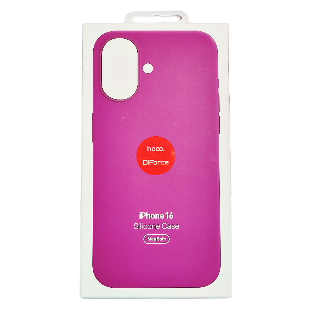 Чехол для iPhone 16 Silicone Case, Magsafe, фуксия 