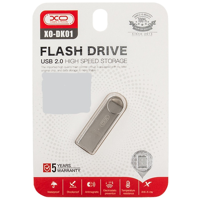 Внешний накопитель USB 2.0 XO DK01 64Gb, серебристый