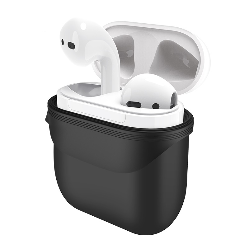 Чехол Hoco WB12 для AirPods 1/2, силиконовый, черный