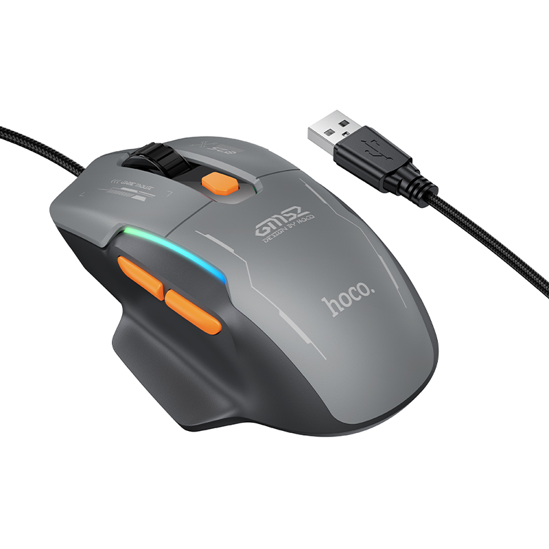 Мышь Hoco GM52, проводная USB, цвет черный