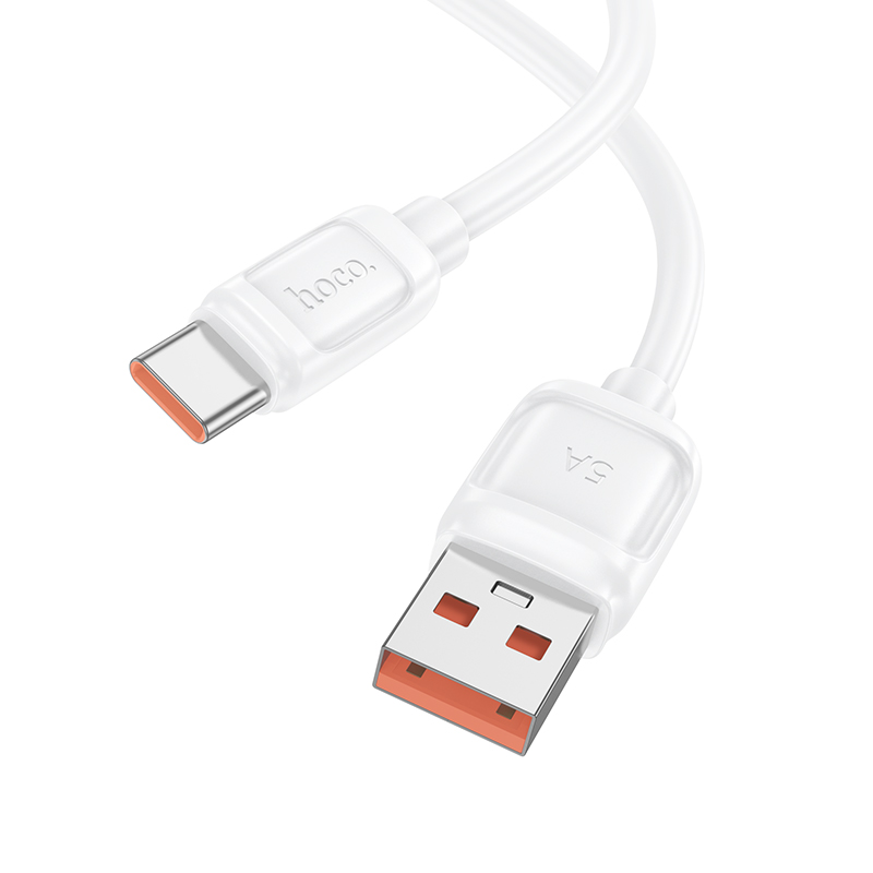 Кабель USB Hoco X115 100W 5A Type-c белый 1м