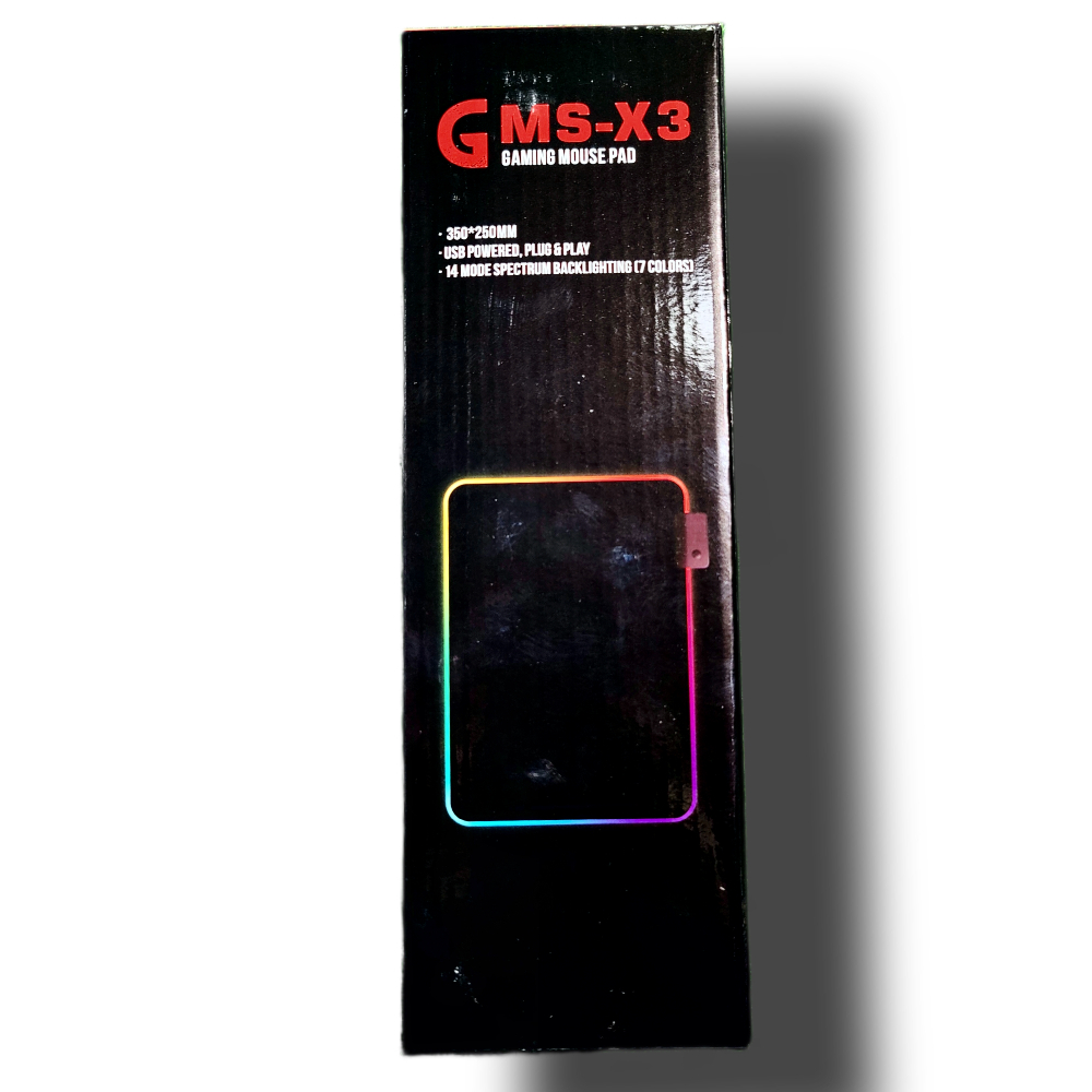 Коврик для мыши и клавиатуры с RGB подсветкой X3 350x250х3, DiForce, черный 