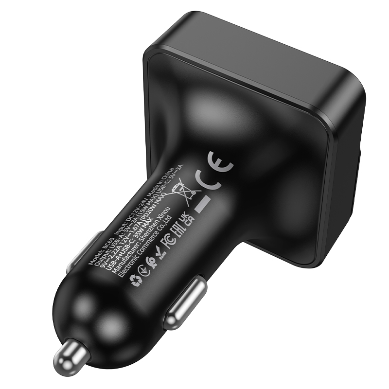 FM модулятор (трансмиттер) Borofone BC60 bluetooth, 35W (1A1C), цвет черный