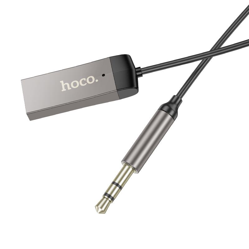 Ресивер-AUX проигрыватель Bluetooth V5.3 Hoco E78 (AUX 3.5-USB) с микрофоном, черный